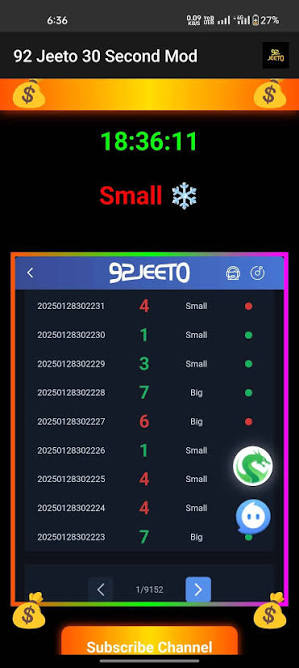 92Jeeto Hack signal screen showing the next Wingo forecast